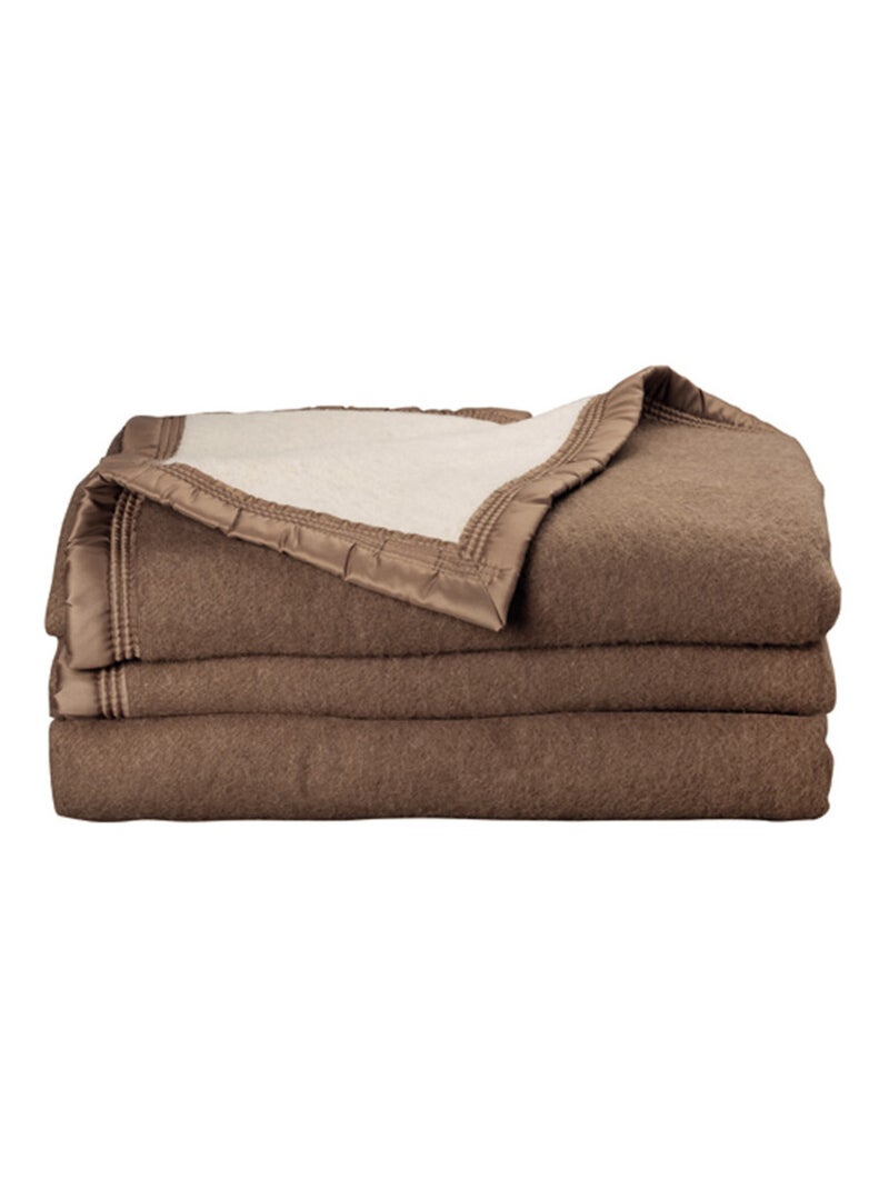 Couverture - Toison d'Or - 100% Pure laine vierge Gris taupe - Kiabi