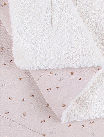 Couverture 100X140cm, Mousseline de coton & Sherpa Noukie's