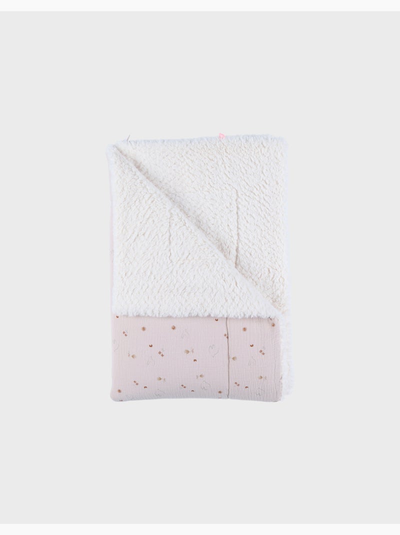 Couverture 100X140cm, Mousseline de coton & Sherpa Noukie's Multicolore - Kiabi