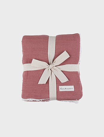 Couverture 75x100 cm en tricot bio et sherpa Noukie's