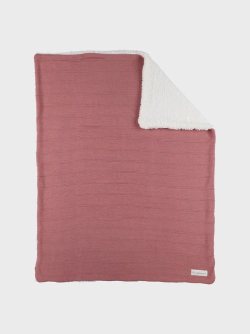 Couverture 75x100 cm en tricot bio et sherpa Noukie's - Kiabi