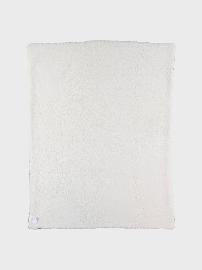 Couverture 75x100 cm en tricot bio et sherpa Noukie's Rouge - Kiabi