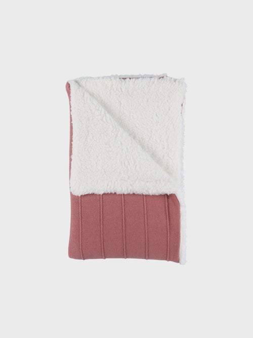 Couverture 75x100 cm en tricot bio et sherpa Noukie's - Kiabi