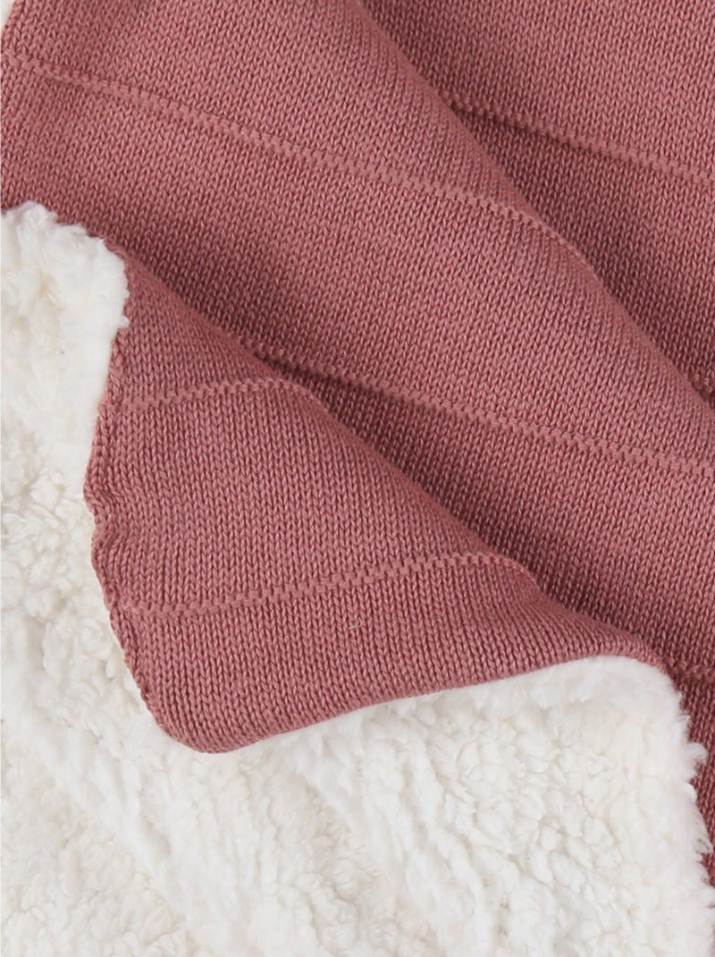 Couverture 75x100 cm en tricot bio et sherpa Noukie's Rouge - Kiabi