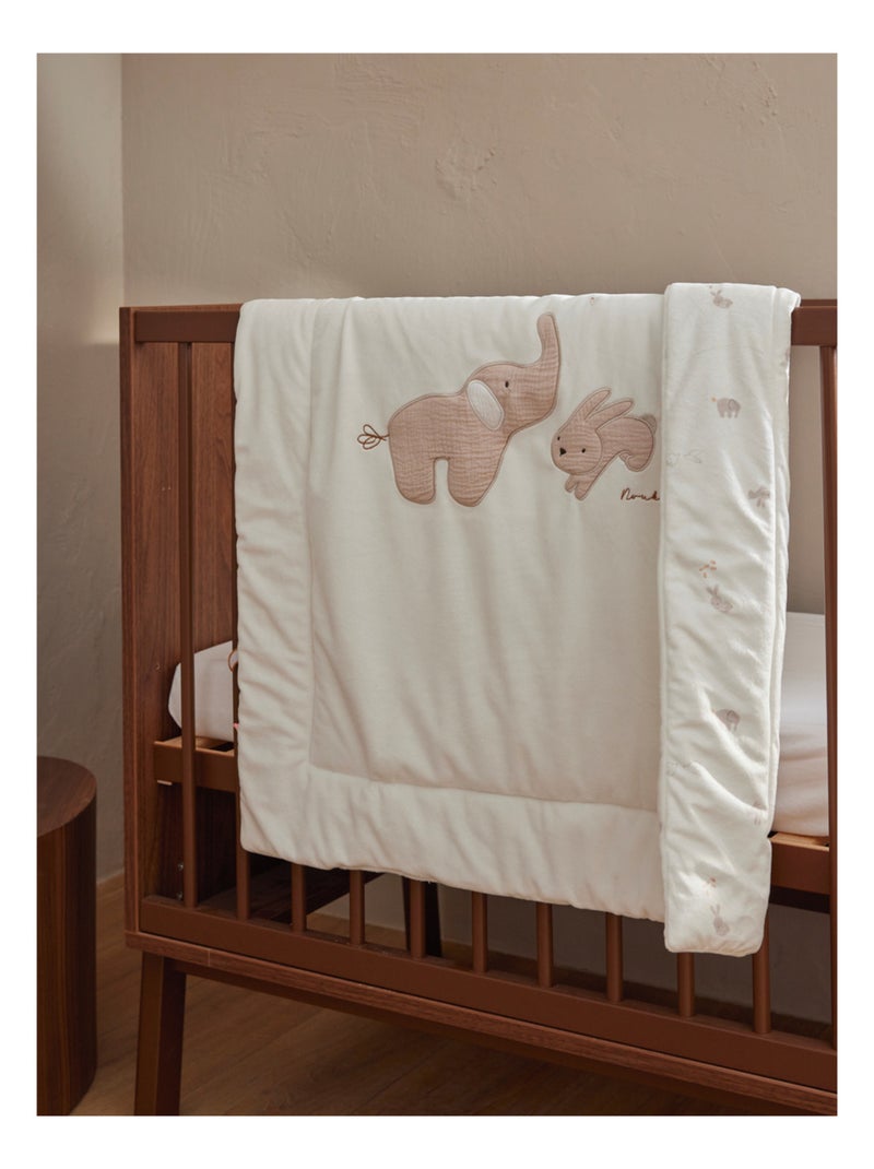 Couverture 75x100 cm en Veloudoux® - Bali et Moka Noukie's Ecru - Kiabi