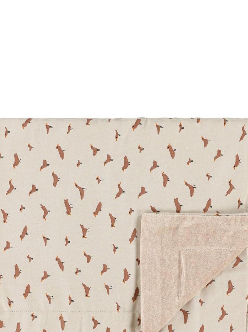 Couverture 75x100cm BABBLING BIRDS beige Beige - Kiabi