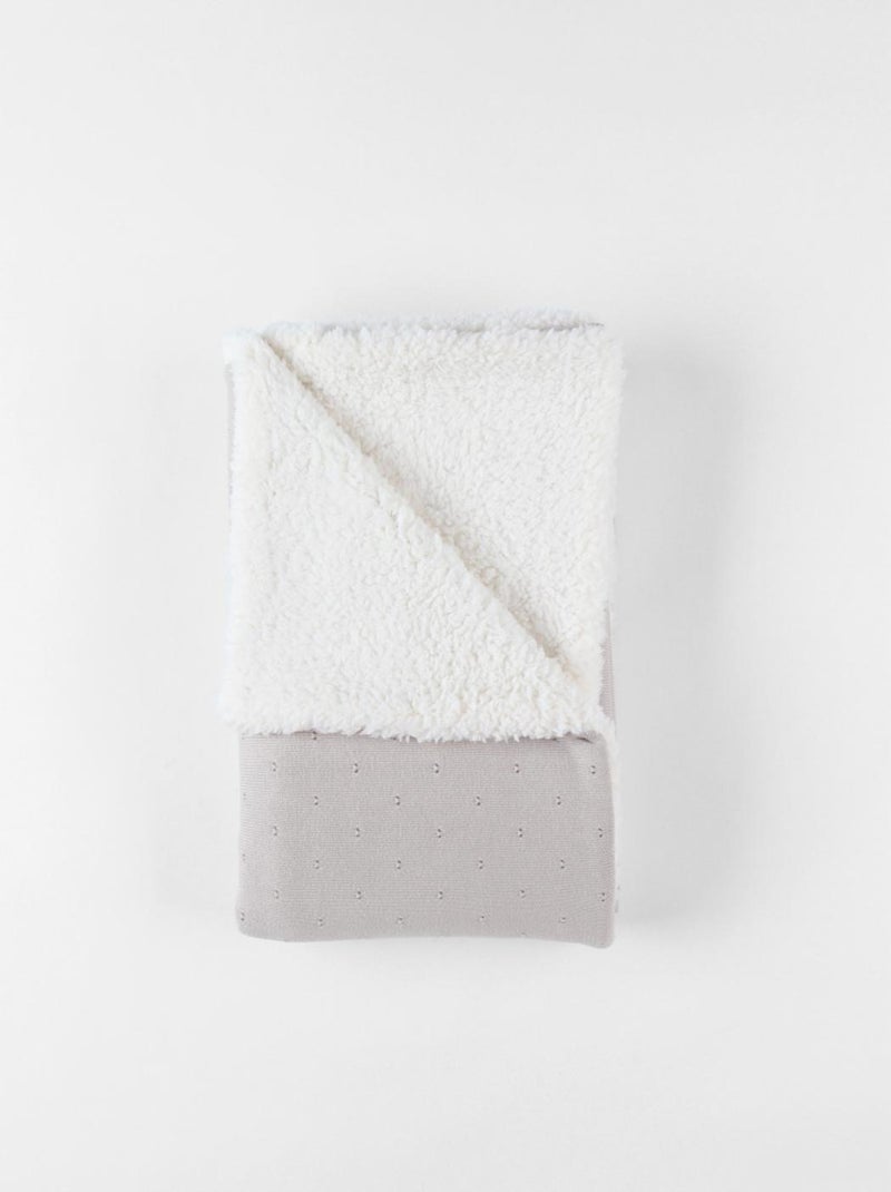 Couverture 75x100cm, Coton BIO/Sherpa Noukie's Beige - Kiabi