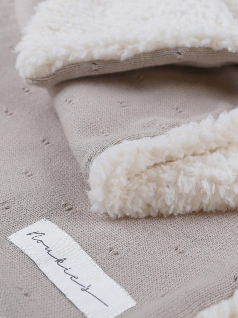 Couverture 75x100cm, Coton BIO/Sherpa Noukie's Beige - Kiabi