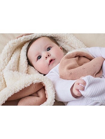 Couverture 75x100cm, Coton BIO/Sherpa Noukie's