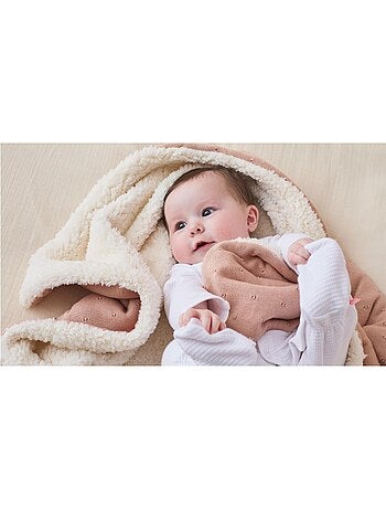 Couverture 75x100cm, Coton BIO/Sherpa Noukie's