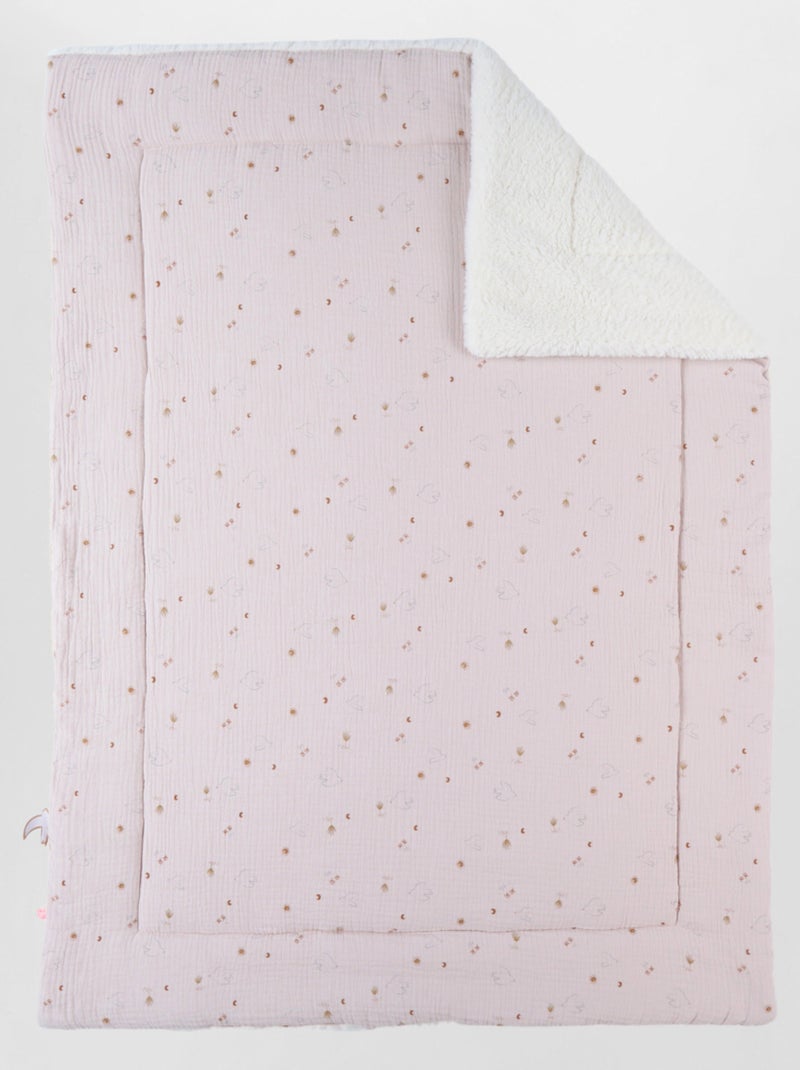 Couverture 75X100cm, Mousseline & Sherpa Noukie's Beige - Kiabi