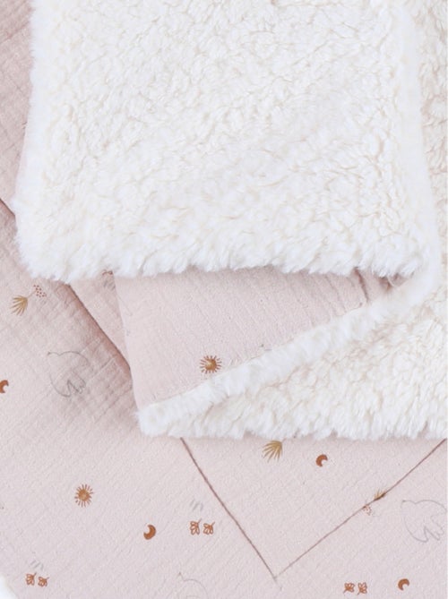 Couverture 75X100cm, Mousseline & Sherpa Noukie's - Kiabi