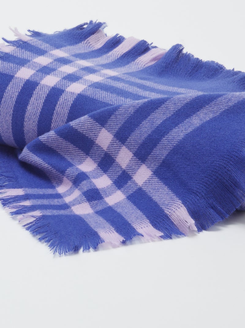 Couverture à carreaux 160 x 130 cm - Kiabi Home Bleu - Kiabi