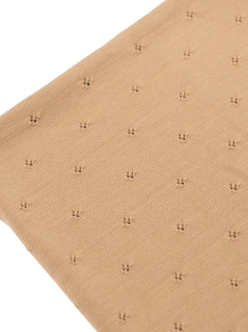 Couverture acrylaine ajourée Camel - Kiabi