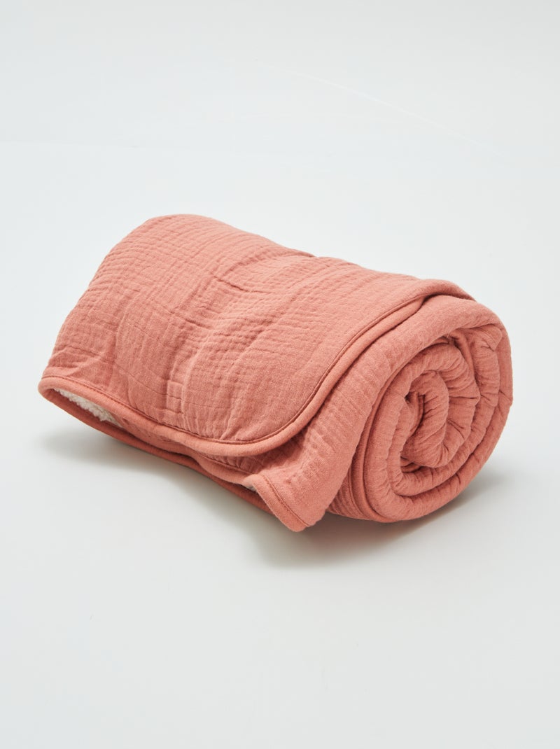 Couverture avec intérieur effet polaire 80x100 cm Rose - Kiabi