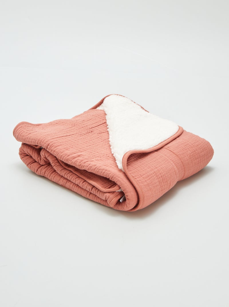 Couverture avec intérieur effet polaire 80x100 cm Rose - Kiabi