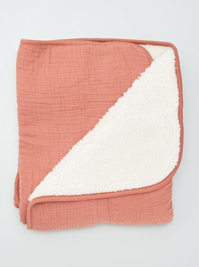 Couverture avec intérieur effet polaire 80x100 cm Rose - Kiabi