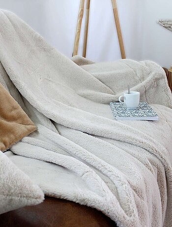 Couverture AZURA douce 2 tons et flanelle