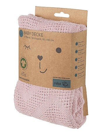 Couverture b?b? ? aspect tricot? en coton Bio - ROBA 'lil planet'