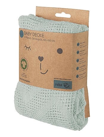 Couverture b?b? ? aspect tricot? en coton Bio - ROBA 'lil planet'
