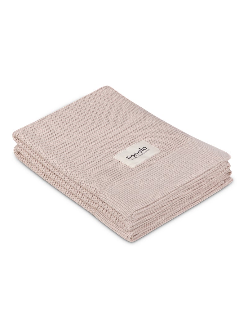 Couverture bébé 100% coton LIONELO - Hypoallergénique - Antibactérien - 100 × 75 cm Beige - Kiabi