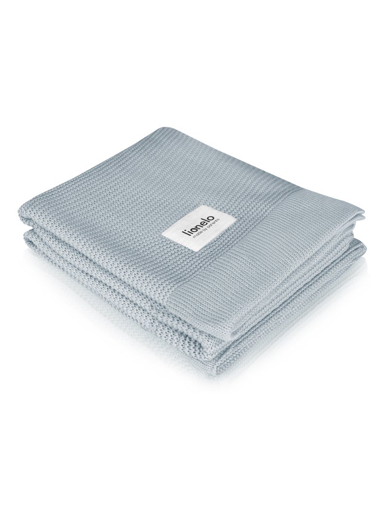 Couverture bébé 100% coton LIONELO - Hypoallergénique - Antibactérien - 100 × 75 cm Gris - Kiabi