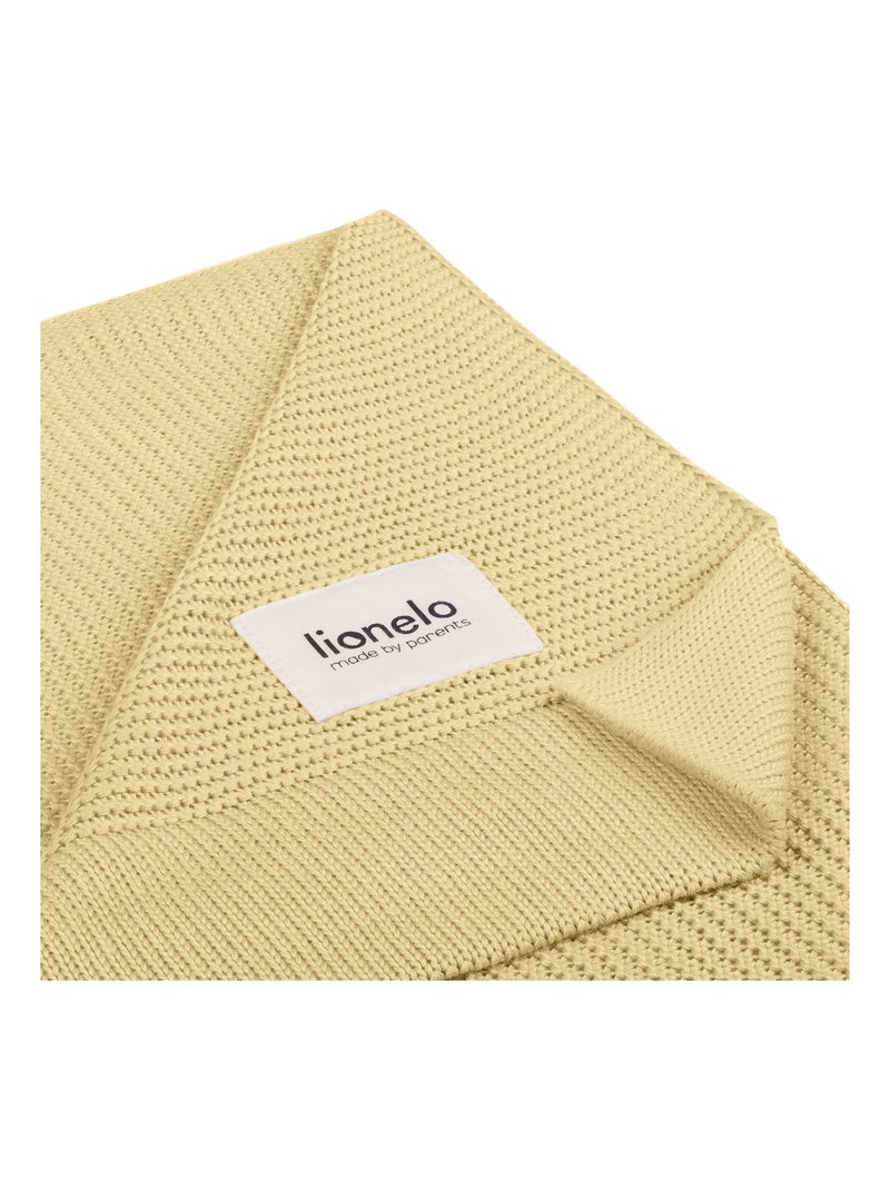 Couverture bébé 100% coton LIONELO - Hypoallergénique - Antibactérien - 100 × 75 cm Jaune - Kiabi