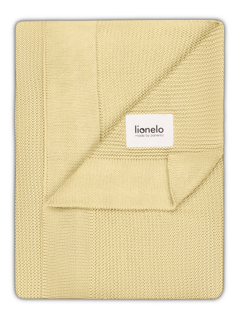Couverture bébé 100% coton LIONELO - Hypoallergénique - Antibactérien - 100 × 75 cm Jaune - Kiabi