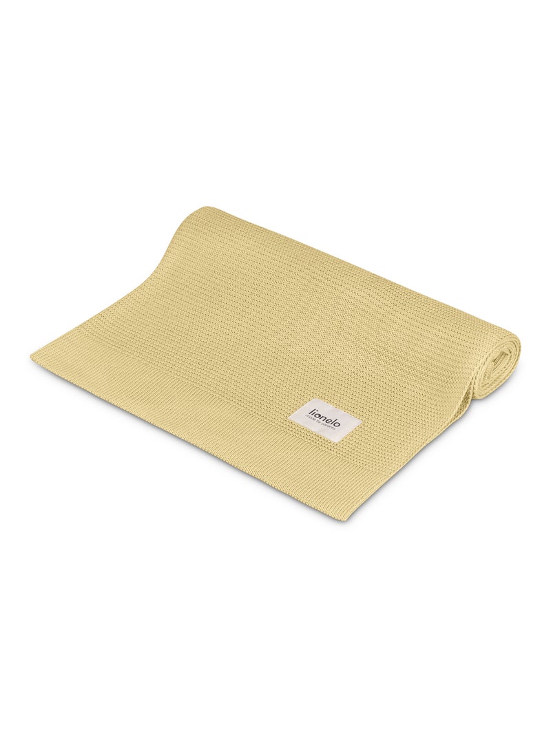 Couverture bébé 100% coton LIONELO - Hypoallergénique - Antibactérien - 100 × 75 cm Jaune - Kiabi