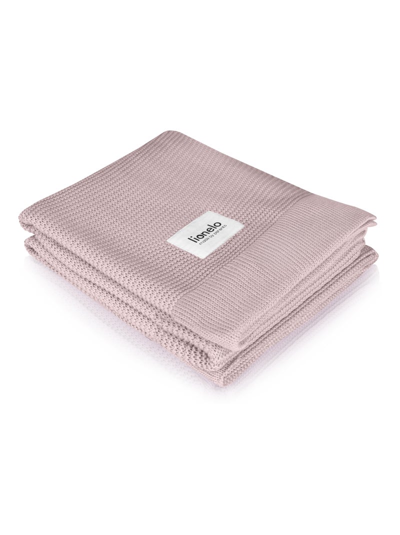 Couverture bébé 100% coton LIONELO - Hypoallergénique - Antibactérien - 100 × 75 cm Rose - Kiabi
