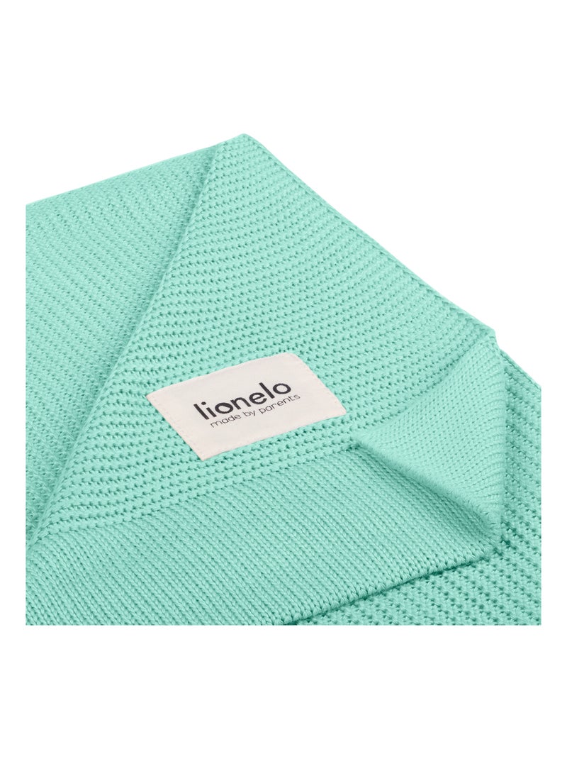 Couverture bébé 100% coton LIONELO - Hypoallergénique - Antibactérien - 100 × 75 cm Vert - Kiabi
