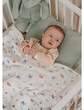 Couverture bébé 75*100cm, mousseline de coton bio Noukie's