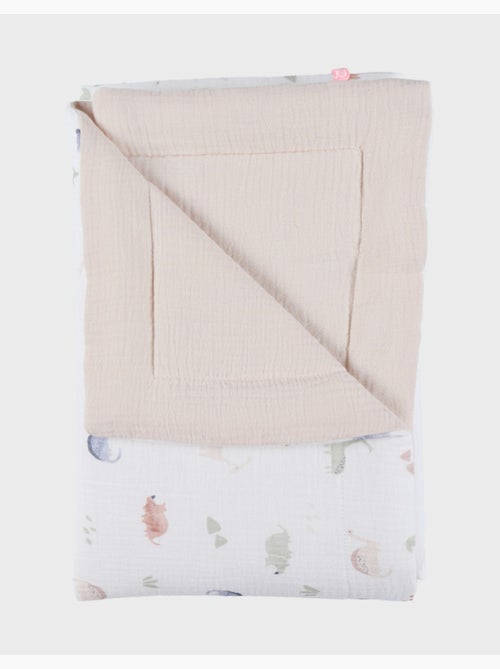 Couverture bébé 75*100cm, mousseline de coton bio Noukie's - Kiabi