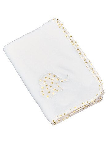 Couverture en nid d'abeille - Blanc - Kiabi - 15.00€