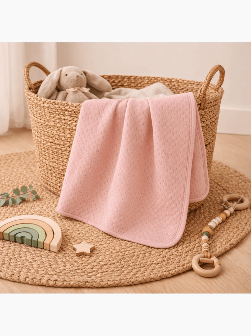 Couverture bébé 75x100 cm - Plaid pour bébé matelassé Rose - Kiabi