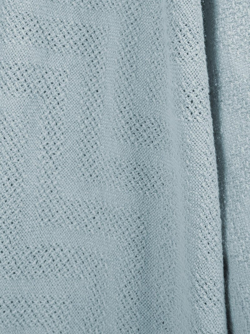 Couverture bébé à aspect tricoté en coton Bio - ROBA 'lil planet' Bleu clair - Kiabi