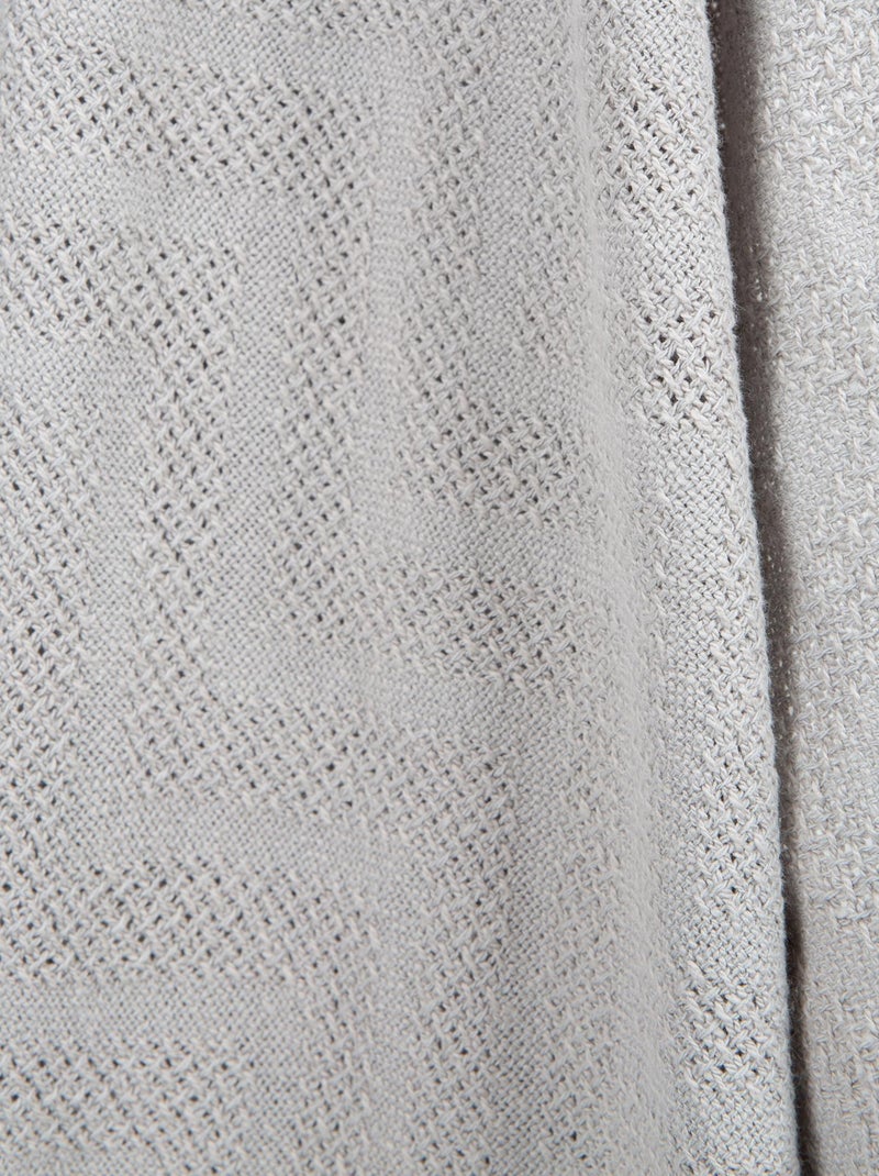 Couverture bébé à aspect tricoté en coton Bio - ROBA 'lil planet' Gris - Kiabi