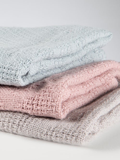 Couverture bébé à aspect tricoté en coton Bio - ROBA 'lil planet' - Kiabi