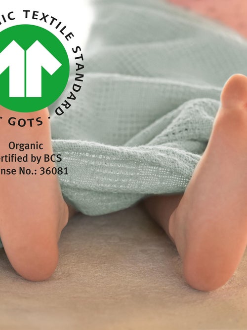 Couverture bébé à aspect tricoté en coton Bio - ROBA 'lil planet' - Kiabi