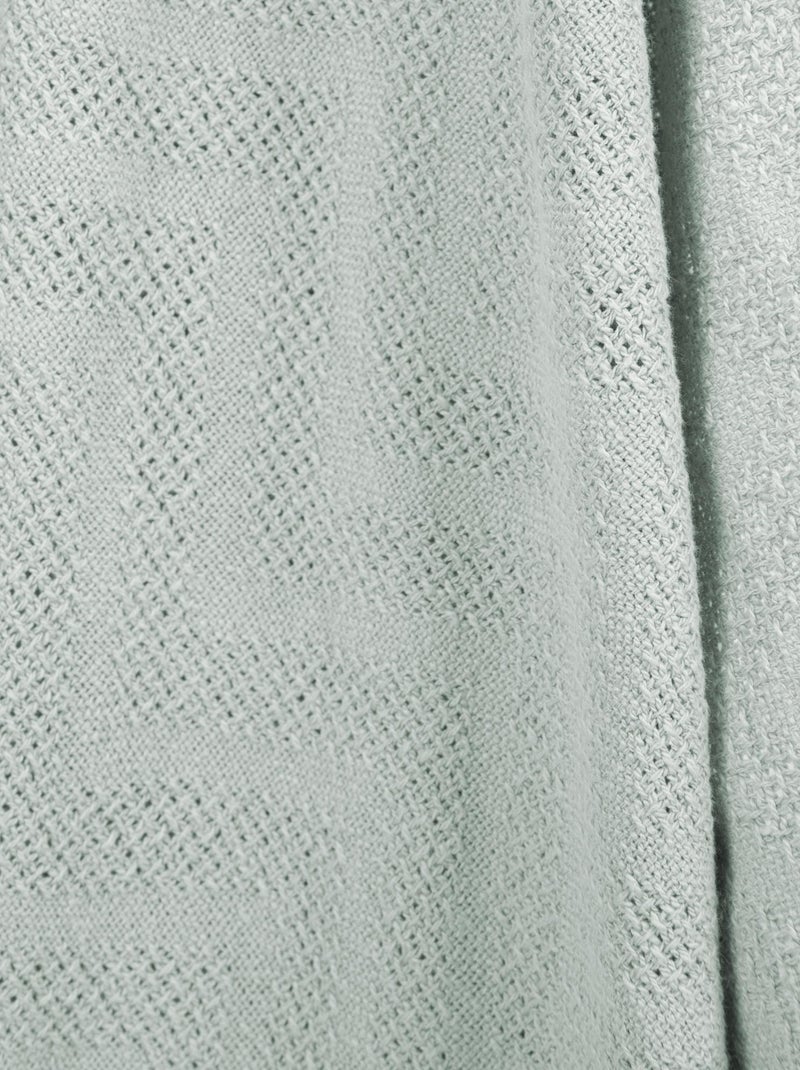 Couverture bébé à aspect tricoté en coton Bio - ROBA 'lil planet' Vert - Kiabi