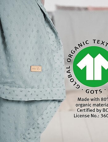 Couverture bébé en coton Bio motif pois en relief 'Roba lil planet'