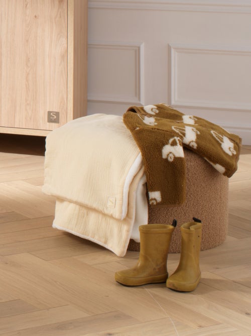 Couverture bébé en gaze de coton et polaire - SAUTHON - Kiabi