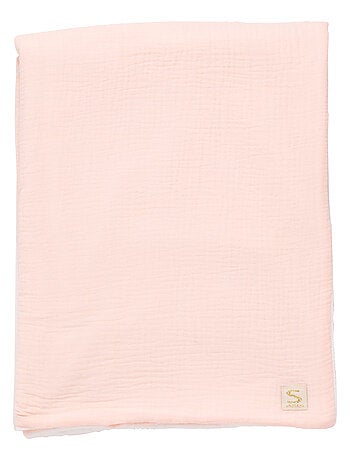 Couverture bébé en gaze de coton et polaire - SAUTHON