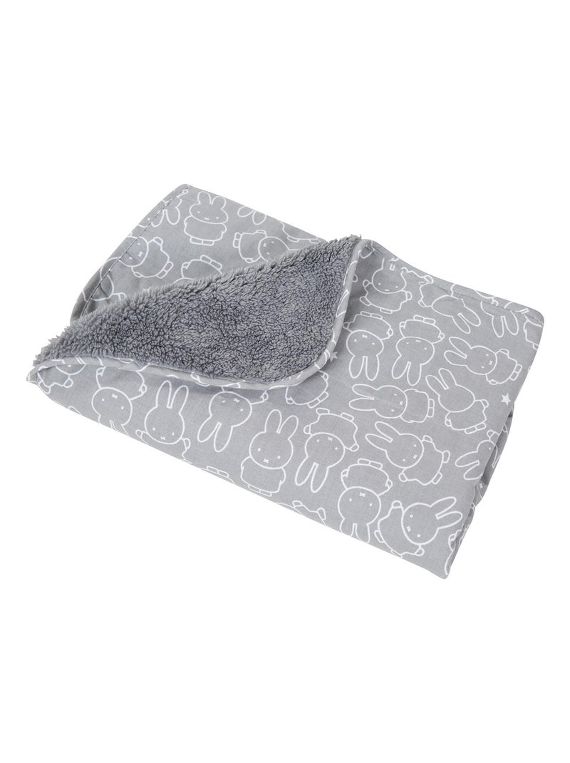 Couverture bébé en jersey de coton et polaire 'Miffy®' ROBA Gris - Kiabi