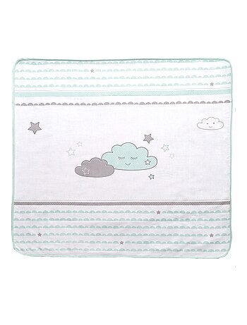 Couverture bébé en jersey de coton et polaire nuage 'Happy Cloud' ROBA