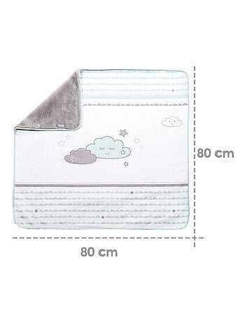 Couverture bébé en jersey de coton et polaire nuage 'Happy Cloud' ROBA