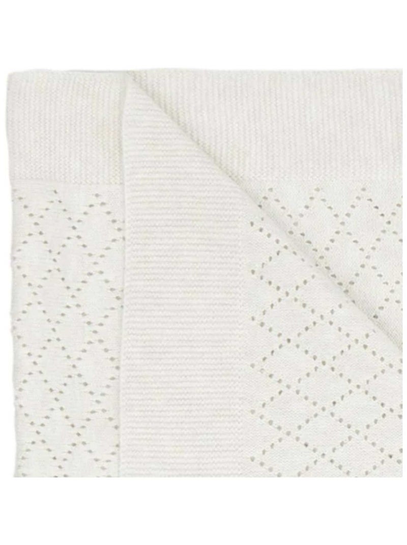 Couverture Bébé en Maille de Coton Bio Beige - Kiabi