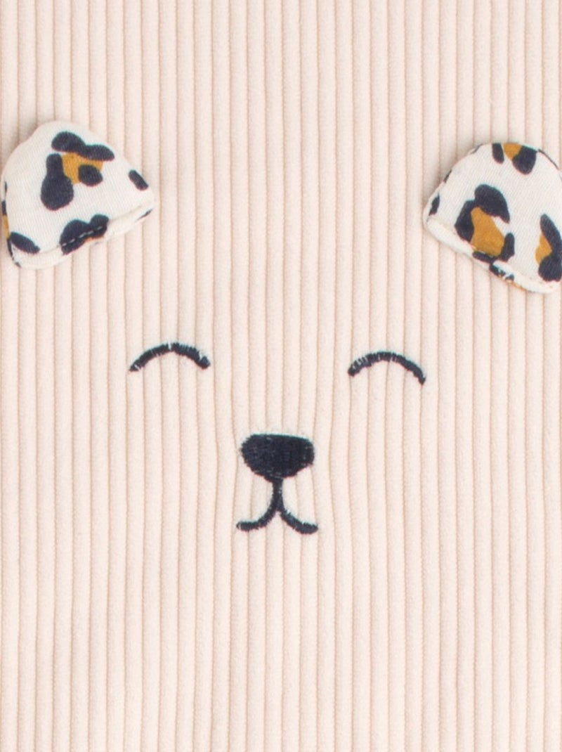 Couverture bébé en velours cotelé et polaire - SAUTHON Ecru - Kiabi