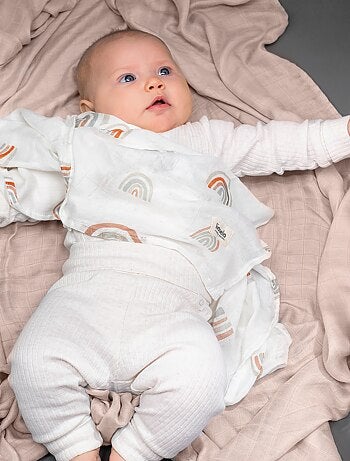 Couverture bébé et Lange en bambou naturel LIONELO