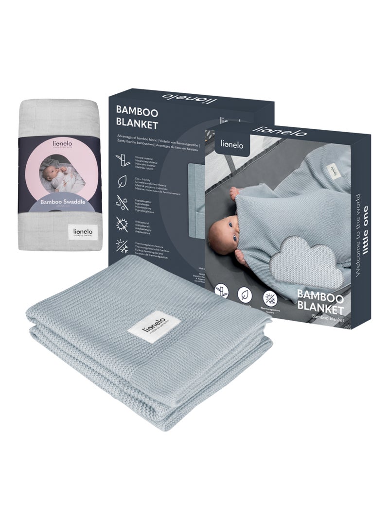 Couverture bébé et Lange en bambou naturel LIONELO Gris - Kiabi